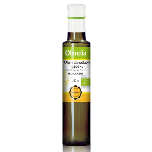 Olandia olej z zarodków rzepaku tłoczony na zimno bio 250 ml