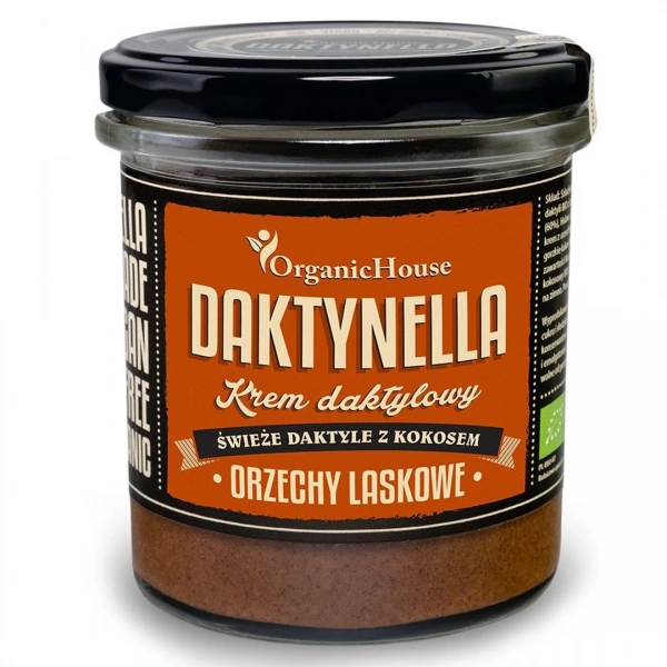Organichouse krem kokosowo  daktylowy orzechy laskowe bezglutenowy bio 280 g