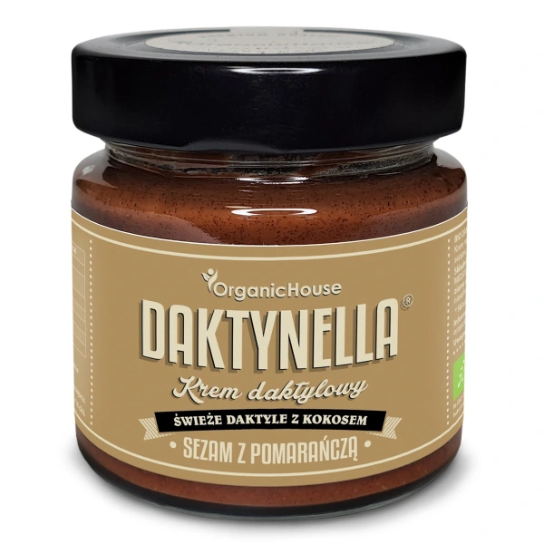 Organichouse krem kokosowo  daktylowy z sezamem i pomarańczą bezglutenowy bio 190 g