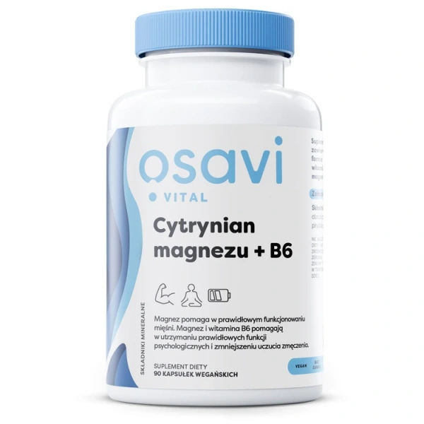 Osavi Cytrynian Magnezu + B6 375 mg + 4.2 mg 90 kapsułek