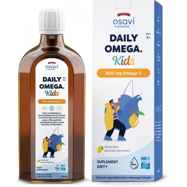 Osavi Daily Omega Kids 800 mg Omega 3 250 ml o smaku cytrynowym
