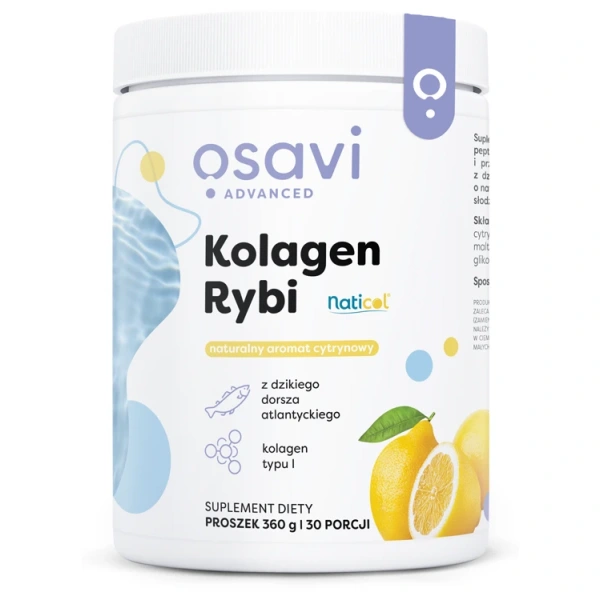 Osavi Kolagen Rybi NatiCol z Dzikiego Dorsza 360 g o smaku cytrynowym