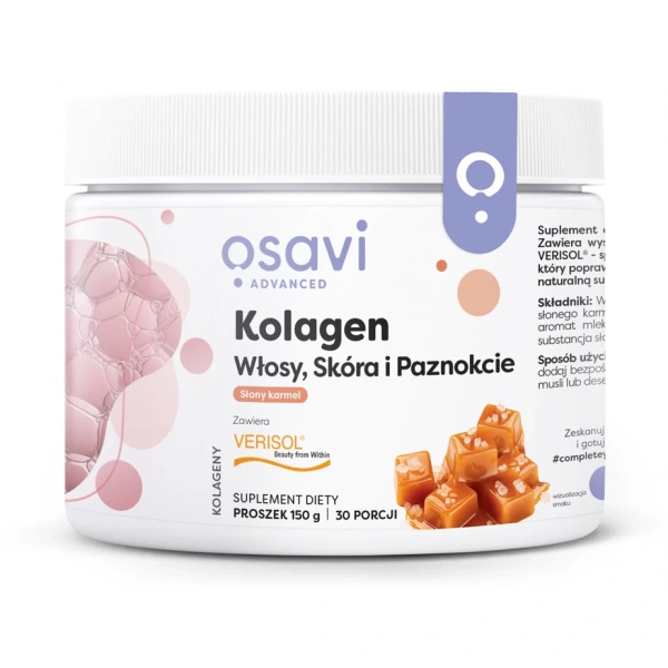 OSAVI Kolagen włosy, skóra i paznokcie - Słony karmel (150 g)