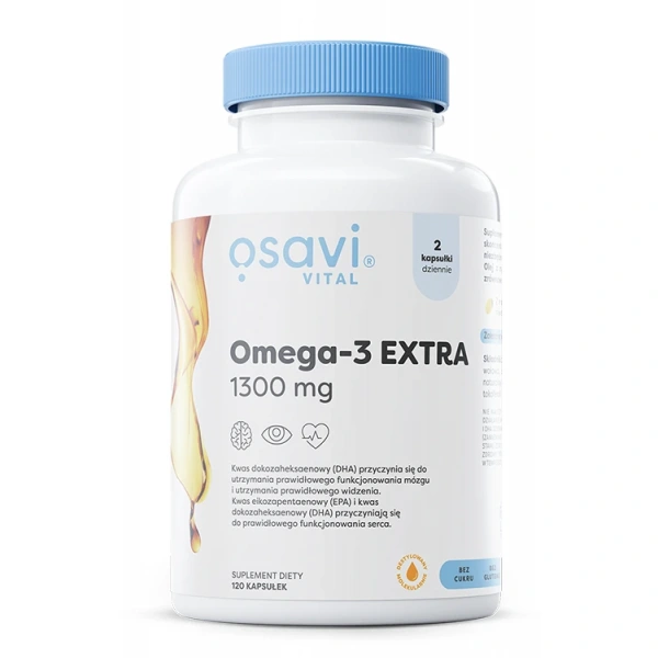 Osavi Omega-3 EXTRA Vital 1300 mg 120 kapsułek miękkich o smaku cytrynowym