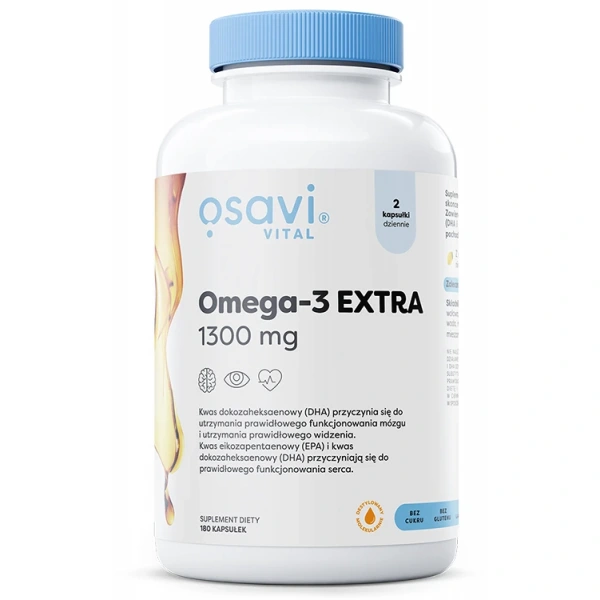 Osavi Omega-3 EXTRA Vital 1300 mg 180 kapsułek miękkich o smaku cytrynowym