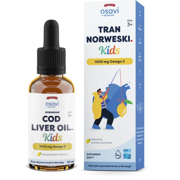 Osavi Tran Norweski Kids 1000mg Omega 3 50ml o aromacie cytrynowym