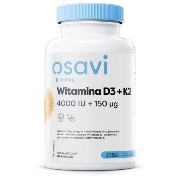 Osavi Witamina D3 + K2 4000IU + 150 µg 120 kapsułek miękkich