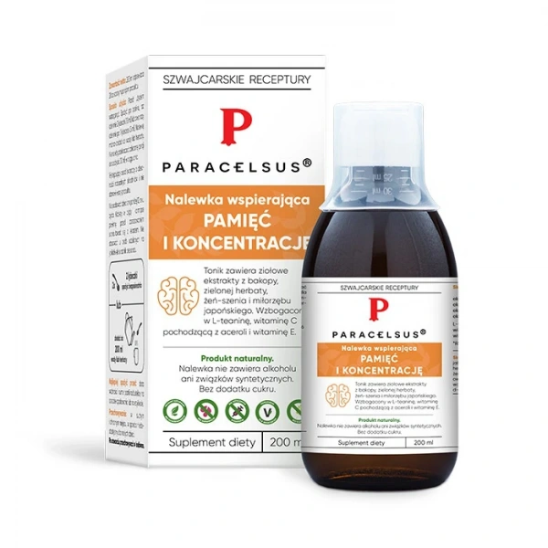 PHARMATICA Nalewka Paracelsus - Wspierająca pamięć i koncentrację (200 ml)