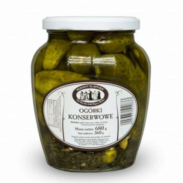 PRODUKTY KLASZTORNE Ogórki konserwowe 680 g / 360 g