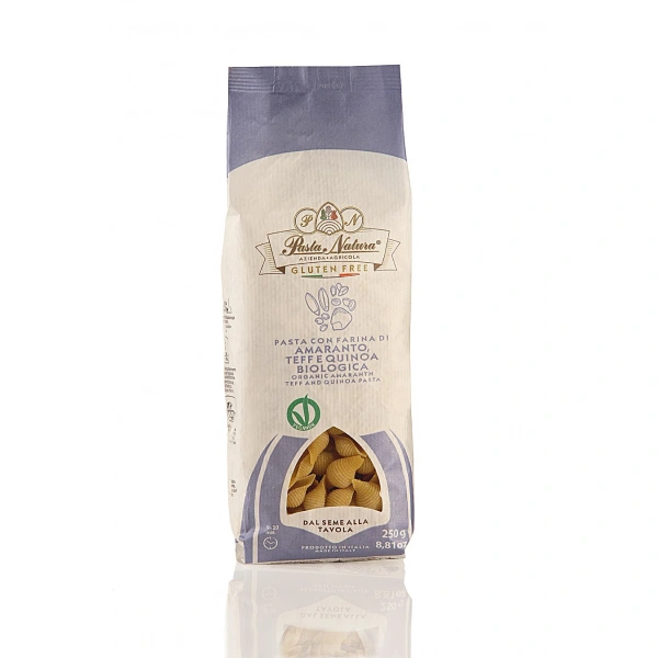Pasta natura makaron (kukurydziano  ryżowy z amarantusem, teff i quinoa) conchiglie bezglutenowy bio 250 g