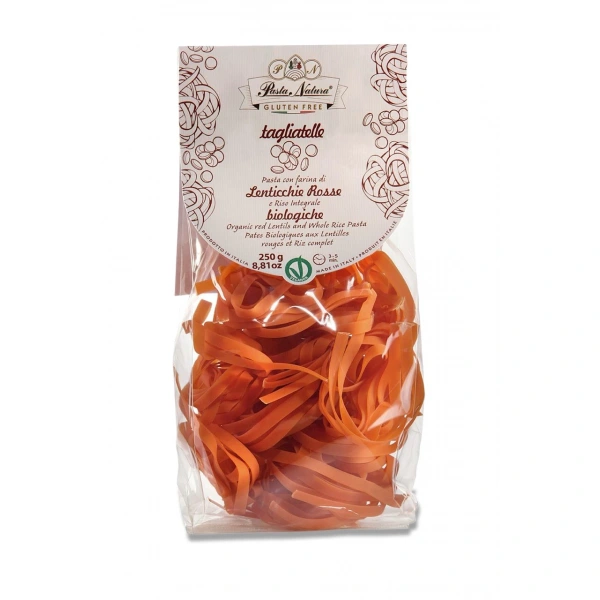 Pasta natura makaron (z soczewicy czerwonej i brązowego ryżu) tagliatelle bezglutenowy bio 250 g