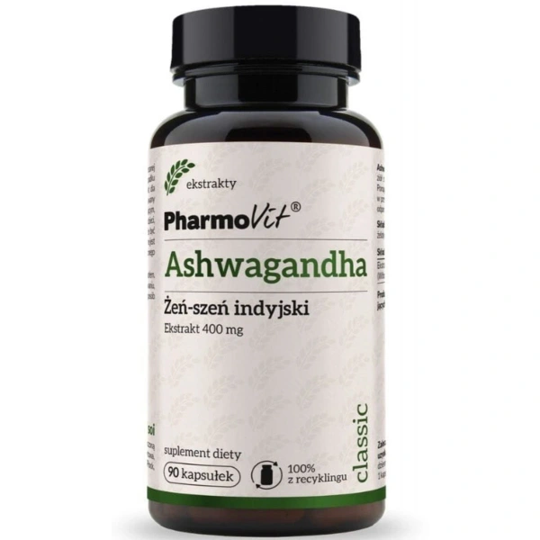 Pharmovit Ashwagandha Żeń-szeń indyjski 400 mg 90 kapsułek