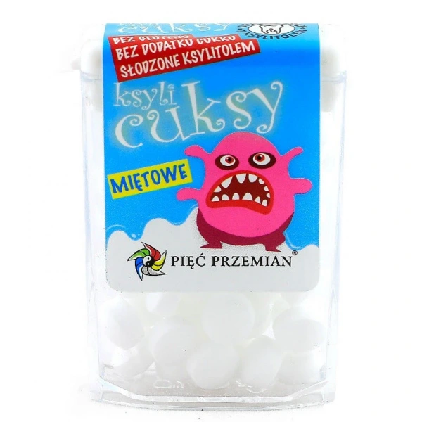 Pięć przemian cukierki z ksylitolu ksylicuksy o smaku miętowym bezglutenowe 13 g