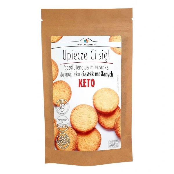 Pięć przemian mieszanka do wypieku ciastek maślanych bez dodatku cukrów bezglutenowa keto 365 g