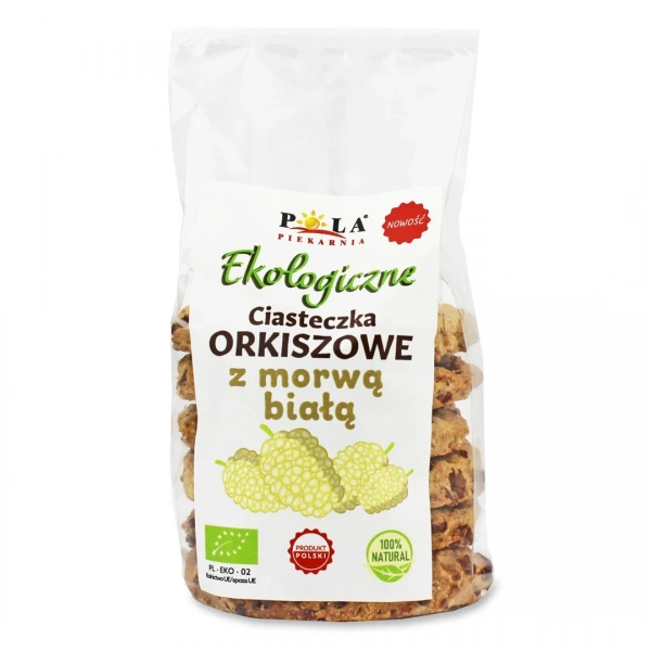 Piekarnia pola ciastka orkiszowe z morwą białą bez dodatku cukrów bio 170 g