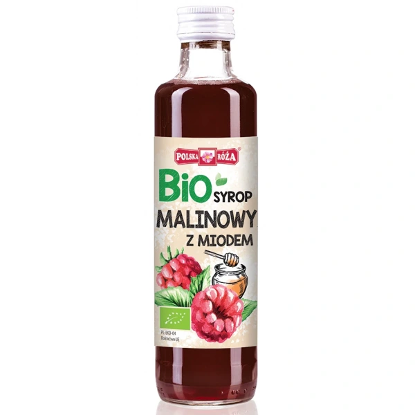 Polska róża syrop malinowy z miodem bio 250 ml