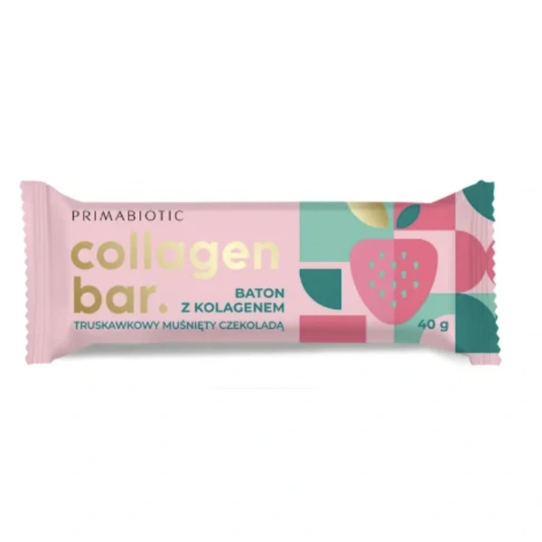 PrimaBiotic Collagen Bar o smaku truskawkowym 40g