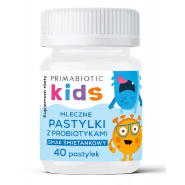 PrimaBiotic Mleczne pastylki z probiotykami o smaku śmietankowym 40 sztuk