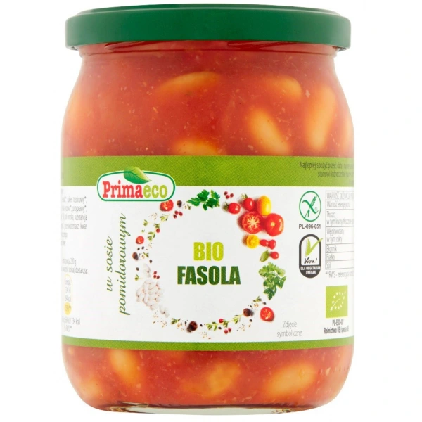 Primavika fasola w sosie pomidorowym bezglutenowa bio 440 g