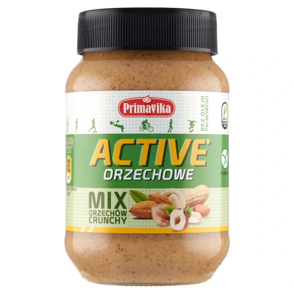 Primavika krem orzechowy crunchy active bezglutenowy 470 g