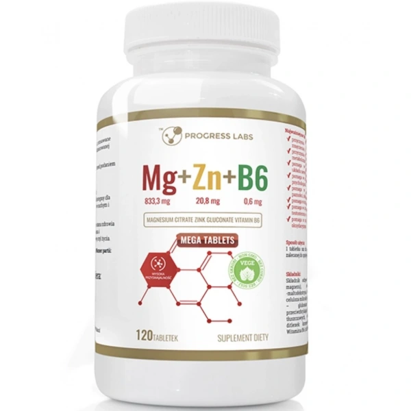 Progress Labs Mg+Zn+Vit B6 120 tabletek