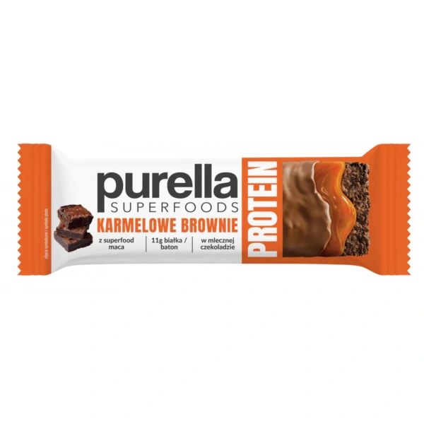 Purella Superfoods Protein bar baton proteinowy karmelowe brownie 45g