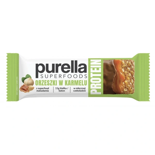 Purella Superfoods Protein bar baton proteinowy orzeszki w karmelu 45g