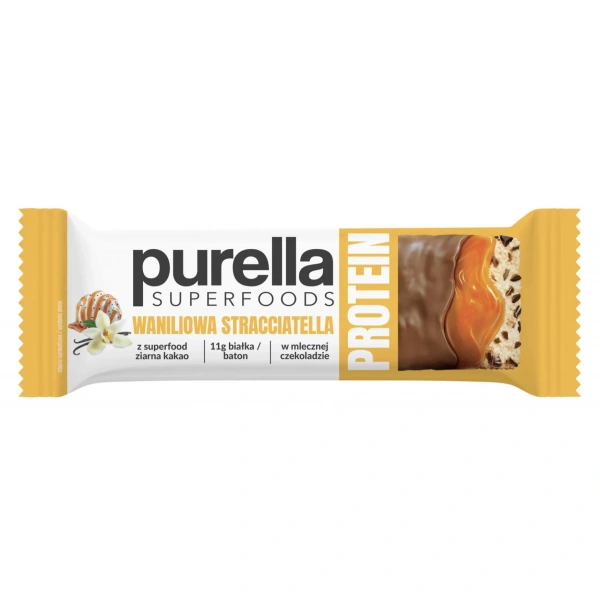 Purella Superfoods Protein bar baton proteinowy waniliowa straciatella 45g