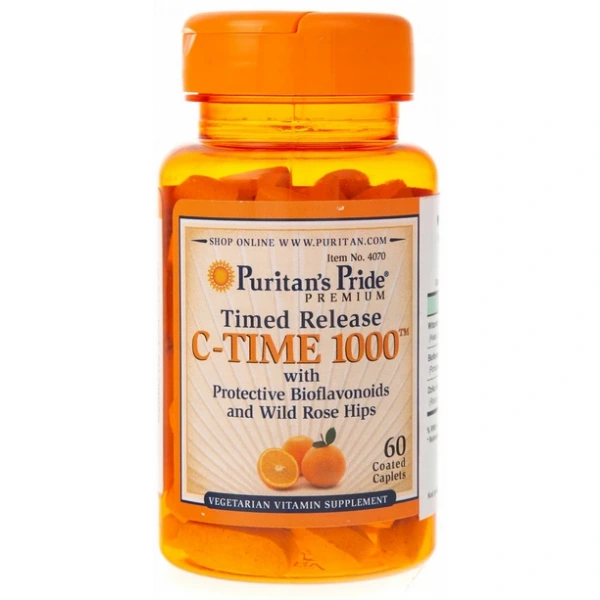 Puritan's Pride C-1000 mg witamina C z biofalwonoidami i dziką różą 60 tabletek powlekanych