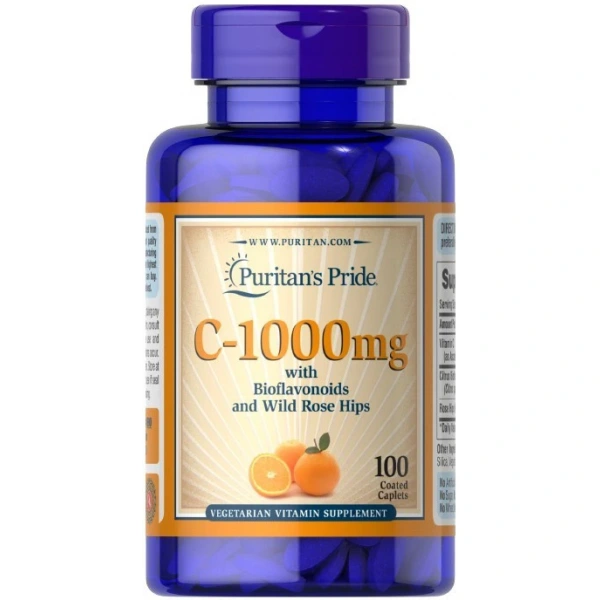 Puritan's Pride C-1000 mg z biofalwonoidami i dziką różą 100 tabletek powlekanych