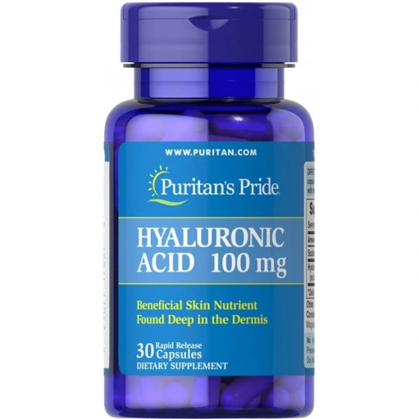 Puritan's Pride Kwas Hialurunowy 100mg 30 kapsułek