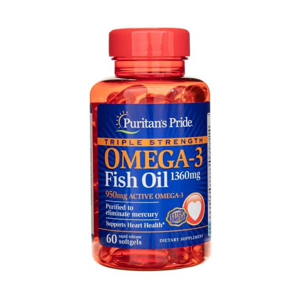 Puritan's Pride Triple Omega-3 1360mg 60 kapsułek miękkich