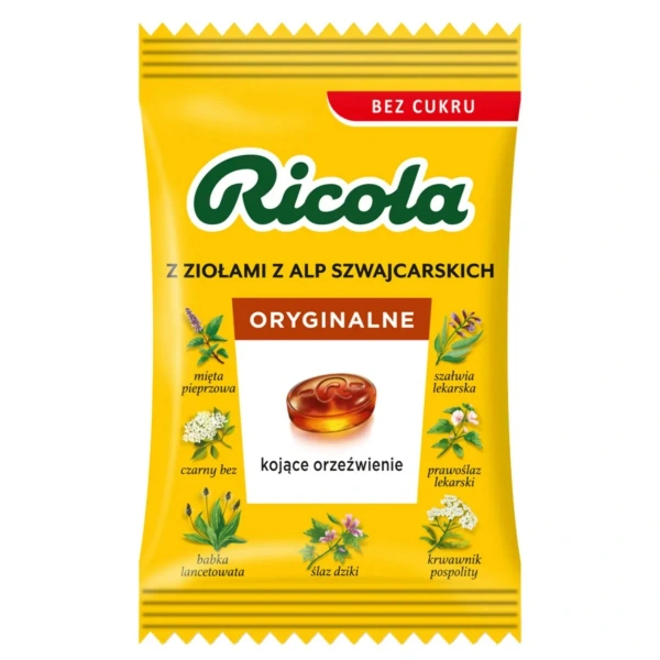 RICOLA Oryginalne cukierki z ziołami z alp szwajcarskich 68 g