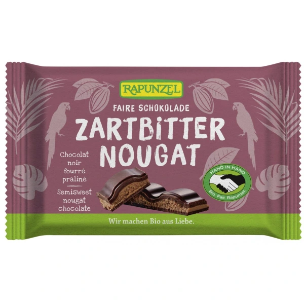 Rapunzel czekolada gorzka z nadzieniem nugatowym bio 100 g
