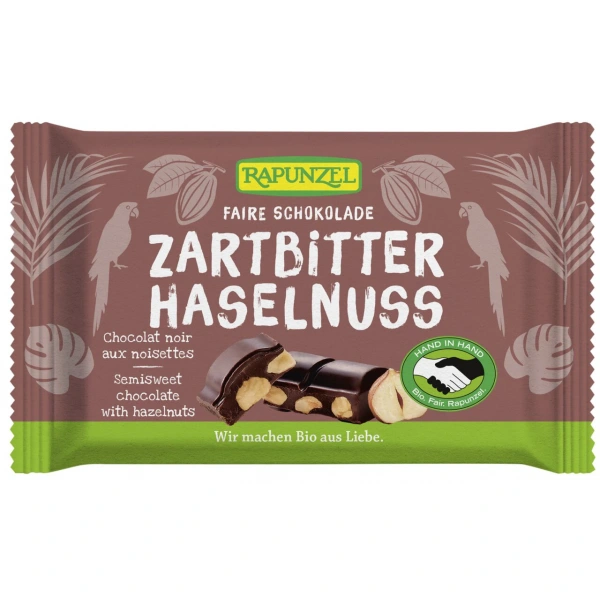 Rapunzel czekolada gorzka z orzechami laskowymi bio 100 g