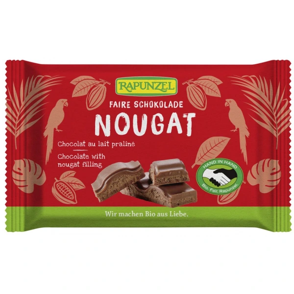 Rapunzel czekolada mleczna z nadzieniem nugatowym fair trade bio 100 g