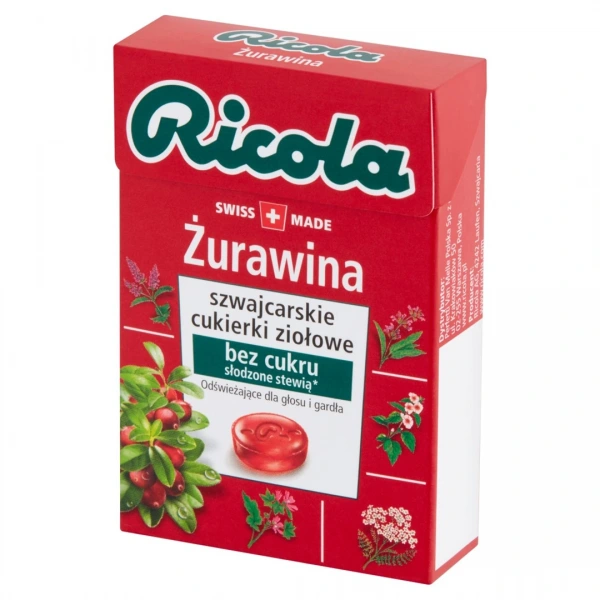 Ricola Cukierki bez cukru Żurawina 27g