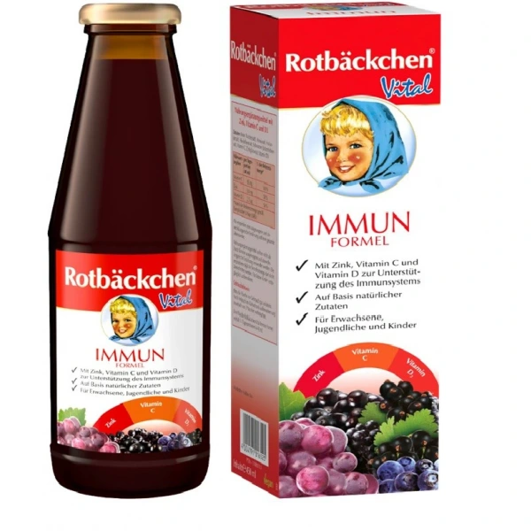 Rotbackchen sok wieloowocowy nfc z cynkiem, witaminą c i d3 450 ml