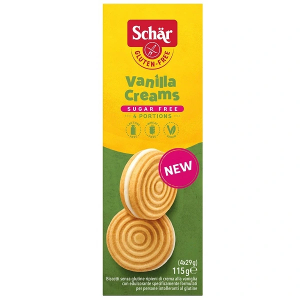 SCHAR Vanilla Creams- ciastka z kremem waniliowym bez cukru BEZGL. 115 g