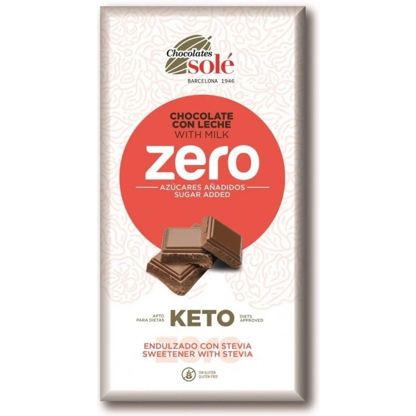 SOLE Czekolada mleczna bez dodatku cukru ze stewią KETO 100 g