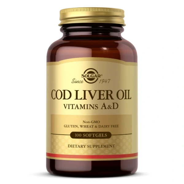 SOLGAR Cod Liver Oil - Vitamins A&D (100 kaps.)