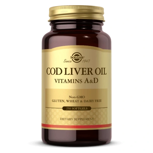 SOLGAR Cod Liver Oil - Vitamins A&D (250 kaps.)