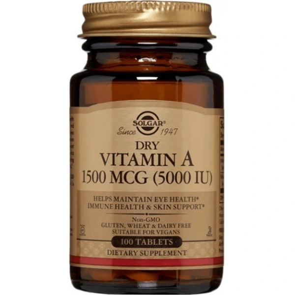 SOLGAR Dry Vitamin A 5000 IU 1500 mcg (100 tabl.)
