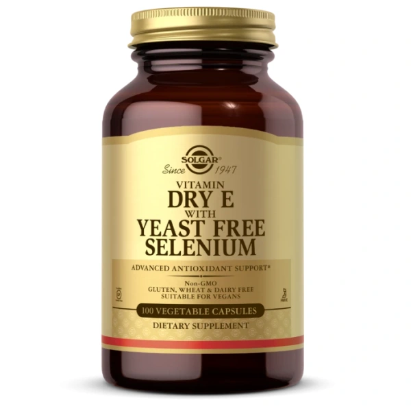 SOLGAR Dry Vitamin E with Yeast Free Selenium (100 kaps.)