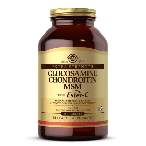 SOLGAR Extra Strength Glucosamine Chondroitin MSM with Ester-C (180 tabl.)