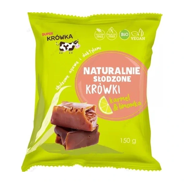 SUPER KRÓWKA Krówki słodzone Agawą i Daktylem + LIMONKA B/C  BIO 150g