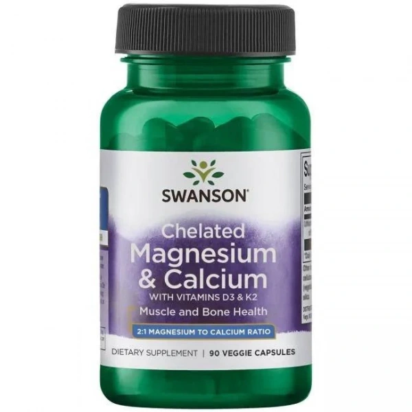 SWANSON Albion Chelat wapnia i magnezu D3 K2 (90  kaps.)