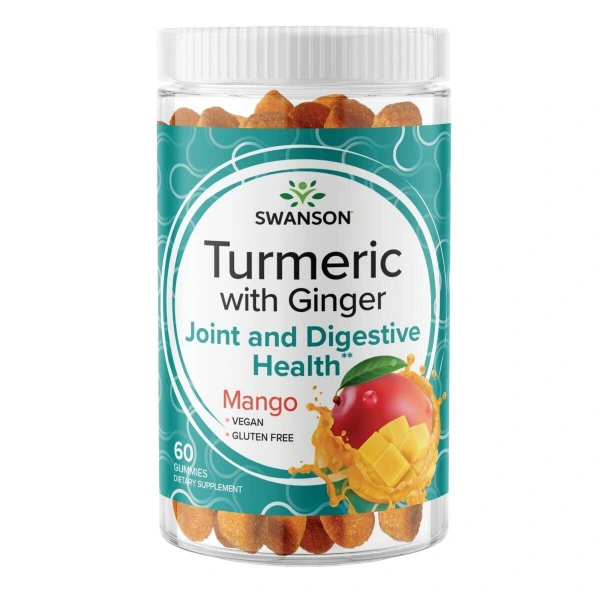 SWANSON Turmeric z Imbirem - Kurkuma z Imbirem - brzosk (60 gumisiów)