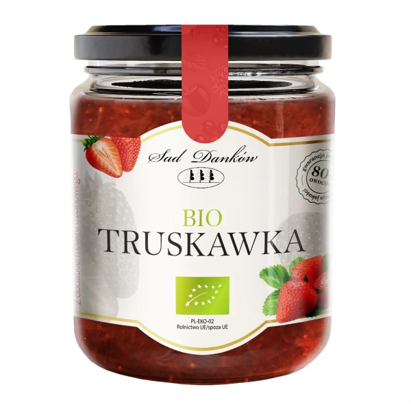 Sad danków truskawka 80 % z cukrem trzcinowym bio 270 g