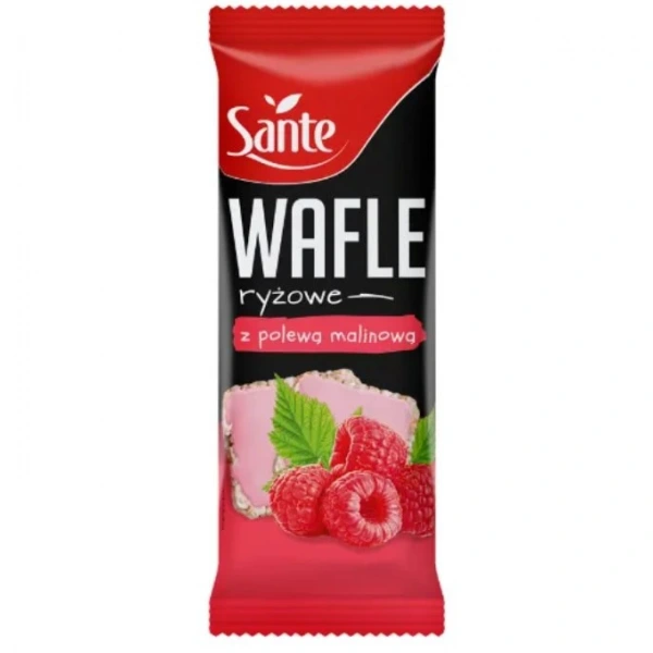 Sante Wafle Ryżowe z Polewą Malinową 66g